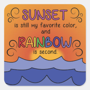 Pegatinas de Sunset y Rainbow Square