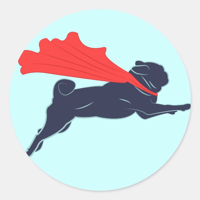 Pegatinas de Super Pug (Anverso)