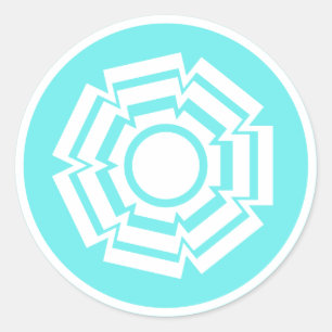 Pegatinas de surco floral, turquesa