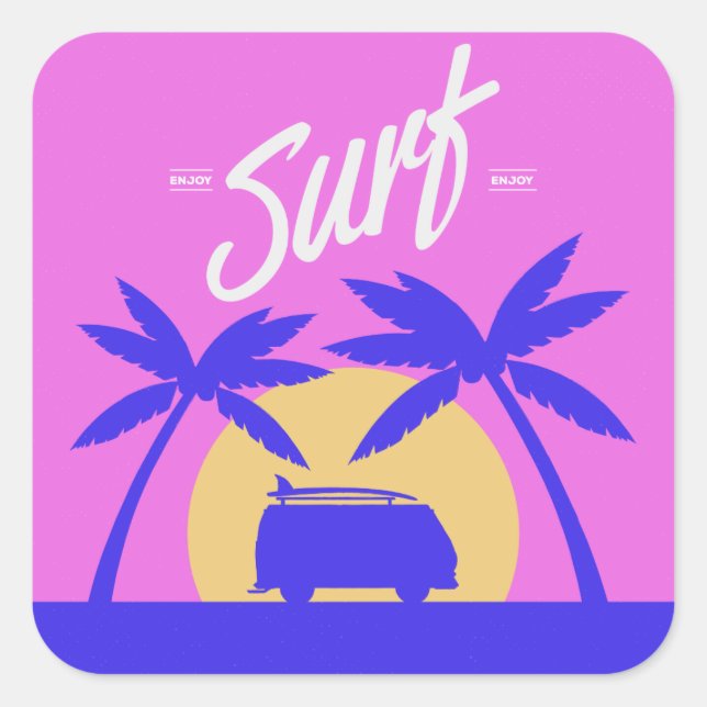 Pegatinas de surf de verano (Anverso)