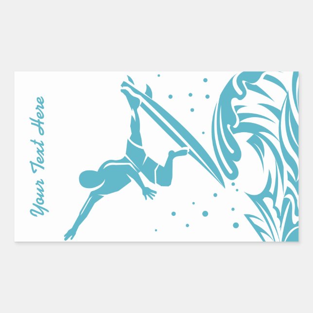 pegatinas de surfistas de texto personalizado (Anverso)