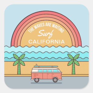 pegatinas de surfistas de ubicación de personaliza