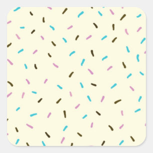 Pegatinas de Sweet Sprinkles Square (Crema de vain