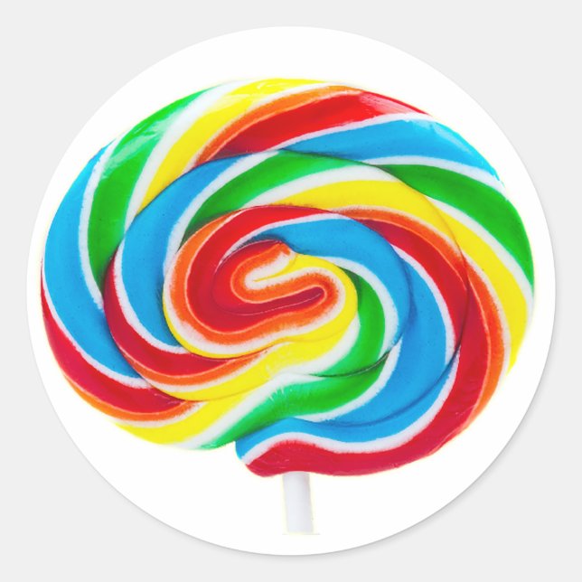 Pegatinas de Swirl Lollipop (en 7 formas) (Anverso)