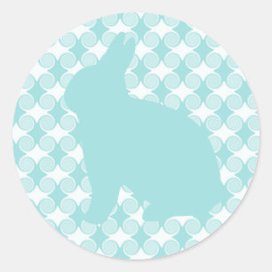 Pegatinas de Swirls Bunny de Pascua, Azul claro