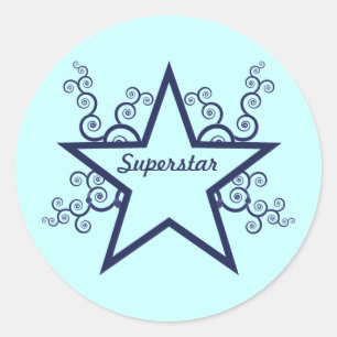 Pegatinas de Swirls Superstar, azul oscuro