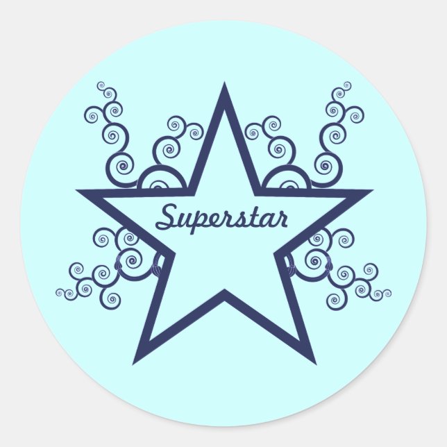 Pegatinas de Swirls Superstar, azul oscuro (Anverso)