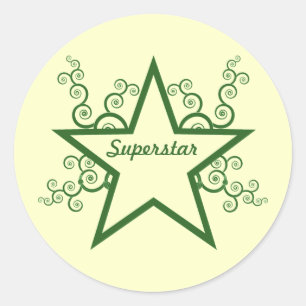 Pegatinas de Swirls Superstar, Forest Green
