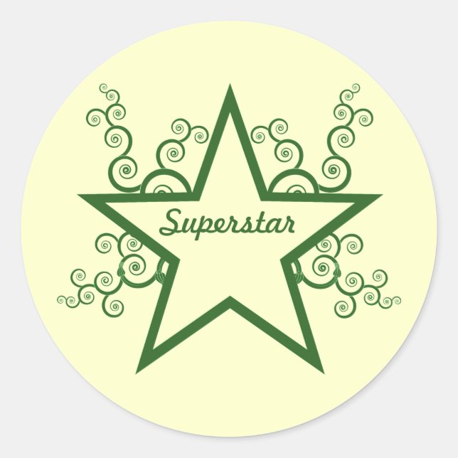 Pegatinas de Swirls Superstar, Forest Green (Anverso)