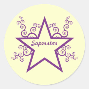 Pegatinas de Swirls Superstar, Morado
