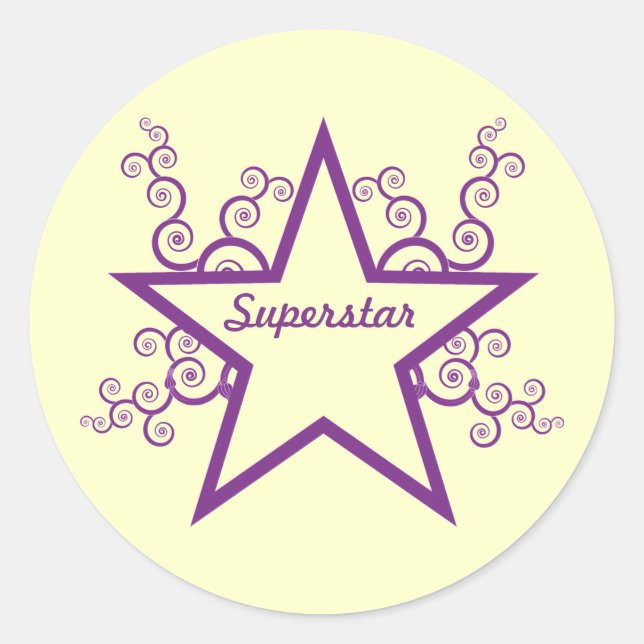 Pegatinas de Swirls Superstar, Morado (Anverso)
