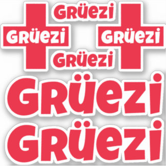 Pegatinas de Swiss Hello Gruezi Die Cut