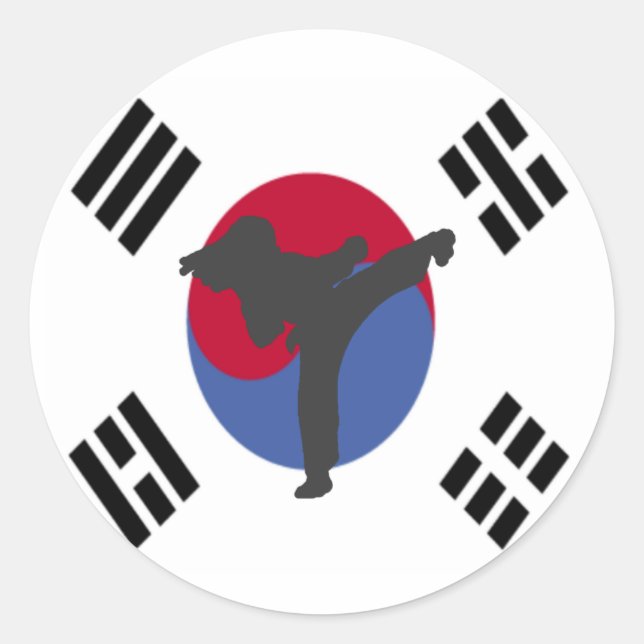 Pegatinas de Tae Kwon Do Kicker (Anverso)