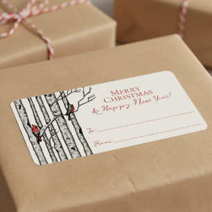 Pegatinas de Tarjeta Roja de Navidad Para De