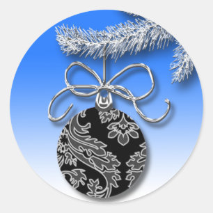 Pegatinas de tarjetas de Navidades de ornamentos d