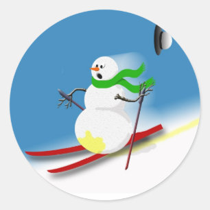 Pegatinas de tarjetas de Snowman para Navidades de