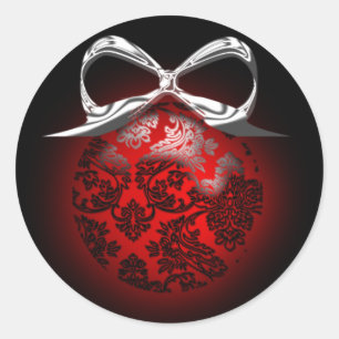 Pegatinas de tarjetas navideñas de ornamentos de á