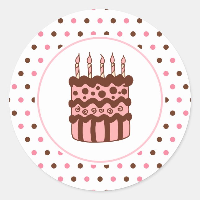 Pegatinas de Tarta de Cumpleaños (Anverso)