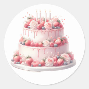 Pegatinas de Tarta Rosadas