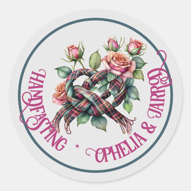 PEGATINAS DE TARTAN HANDFASTING PARA LOS AMANTES D (Anverso)