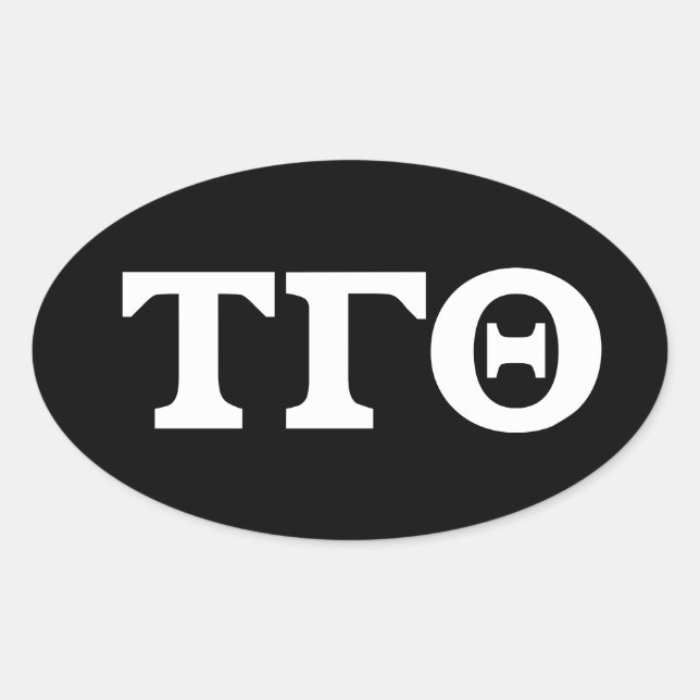 Pegatinas de Tau Gamma Theta Oval - Blanco sobre n (Anverso)
