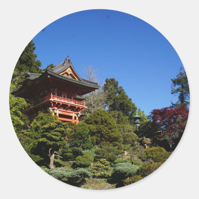 PEGATINAS de Tea Garden Temple Gate (Anverso)