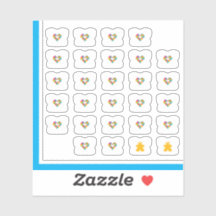 Pegatinas de Tee Meeple - Pieza, amor y poligomino