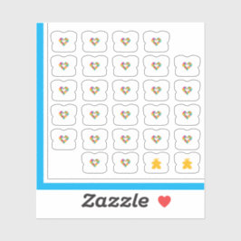 Pegatinas de Tee Meeple - Pieza, amor y poligomino