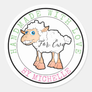 Pegatinas De Tejido Hechos A Mano Con Ovejas De Am