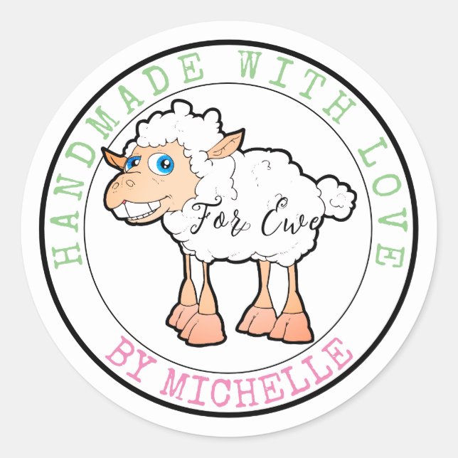 Pegatinas De Tejido Hechos A Mano Con Ovejas De Am (Anverso)