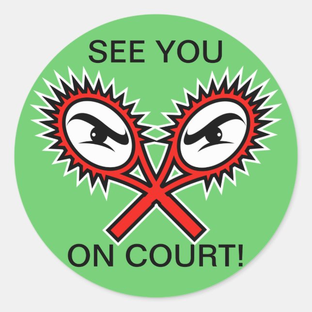 Pegatinas de tenis divertidas con un lema humoríst (Anverso)
