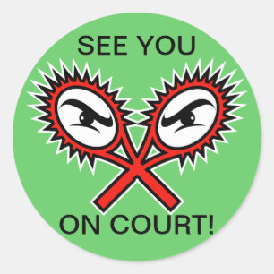 Pegatinas de tenis divertidas con un lema humoríst