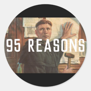 Pegatinas de Teología Reformada - Martin Luther 95
