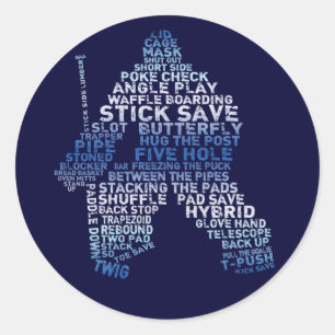 Pegatinas de texto de hockey Goalie