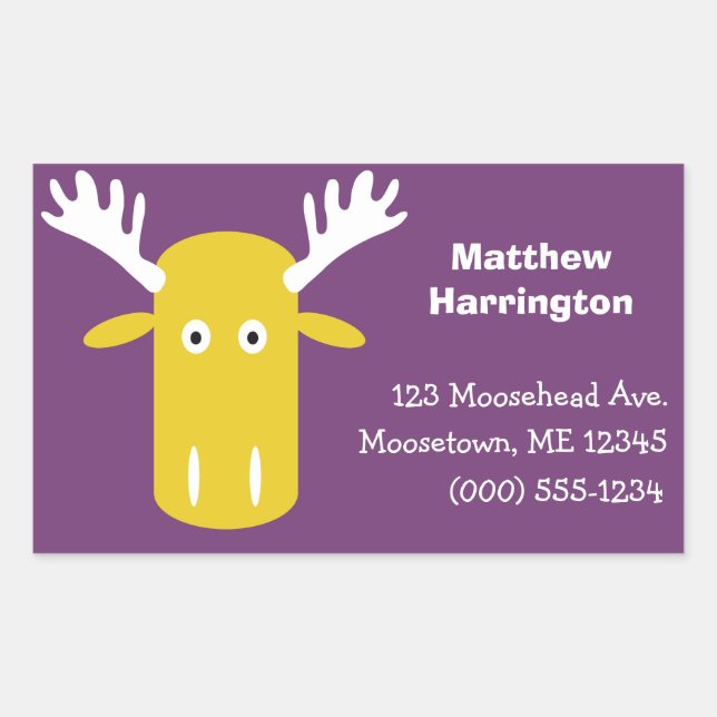 Pegatinas de texto de Moose Head Pop Art personali (Anverso)