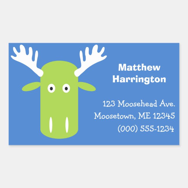 Pegatinas de texto de Moose Head Pop Art personali (Anverso)