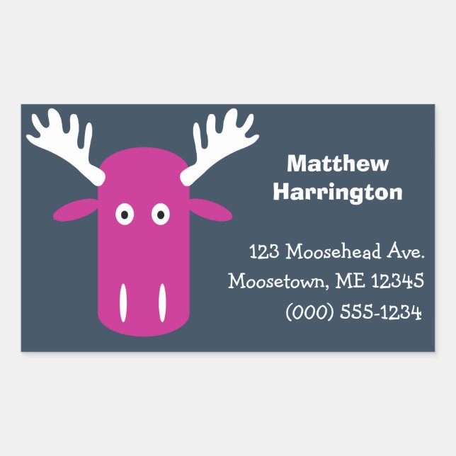 Pegatinas de texto de Moose Head Pop Art personali (Anverso)