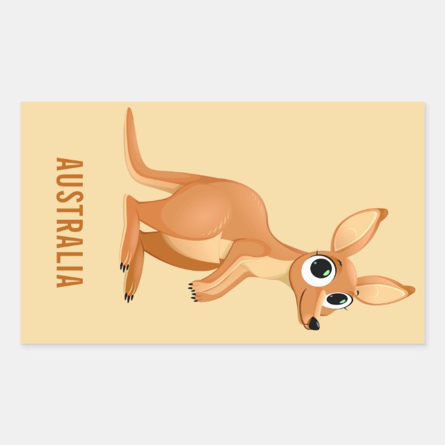 Pegatinas de texto de personalizado canguro cute (Anverso)