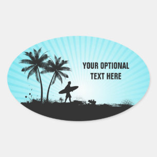 Pegatinas de texto de personalizado de Beach Surfe