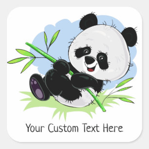 Pegatinas de texto de personalizado de Cute Panda