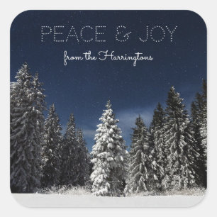 Pegatinas de texto de Winter Sky personalizado