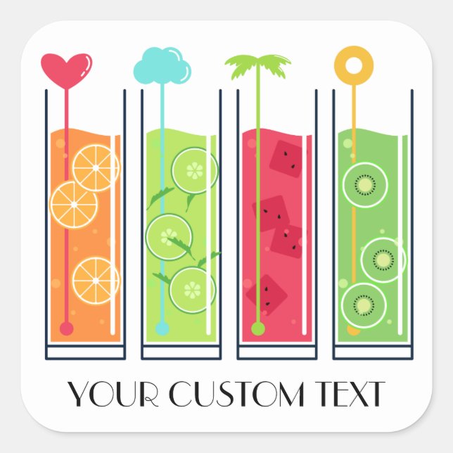 Pegatinas de texto del personalizado de jugos de v (Anverso)