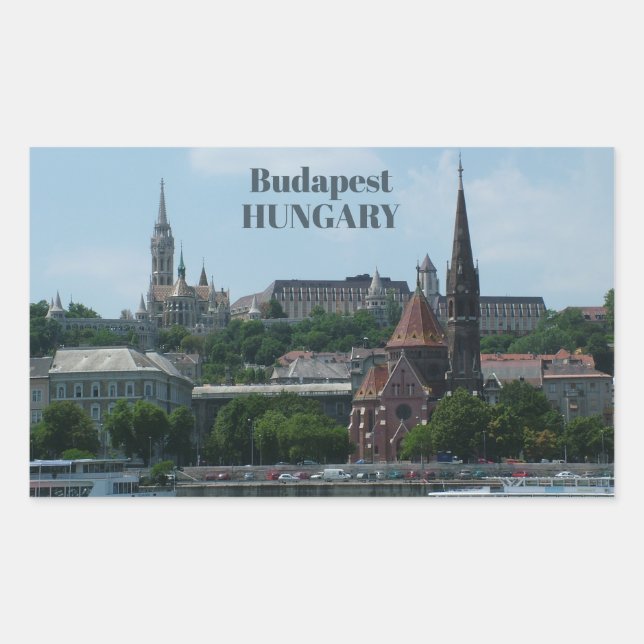 Pegatinas de texto personalizado de Budapest 2 (Anverso)
