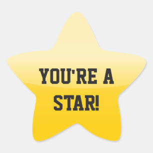 Pegatinas de texto Personalizado estrella dorada a