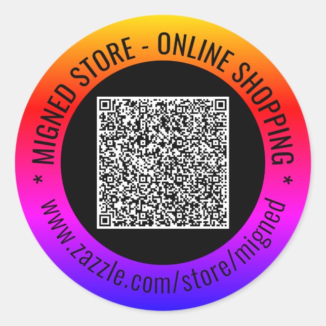 Pegatinas de texto Personalizado y código QR perso (Anverso)