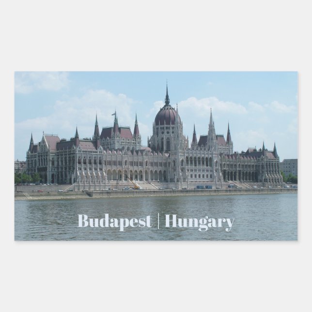 Pegatinas de texto personalizados de Budapest 3 (Anverso)