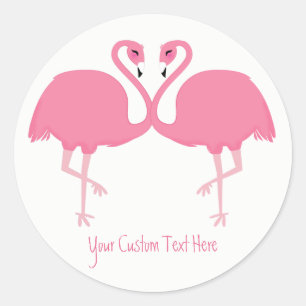 Pegatinas de texto personalizados de Cute Flamingo