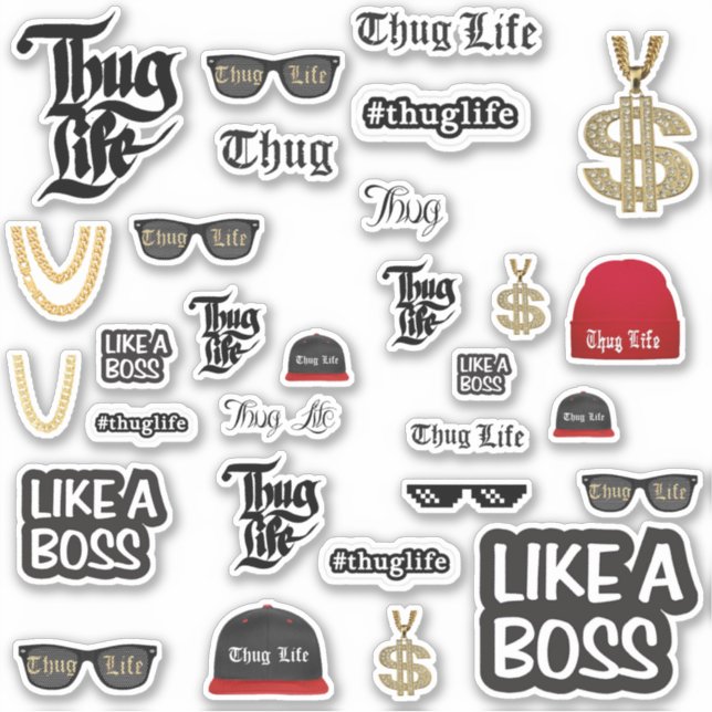 Pegatinas de Thug Life sin copyright (Anverso)