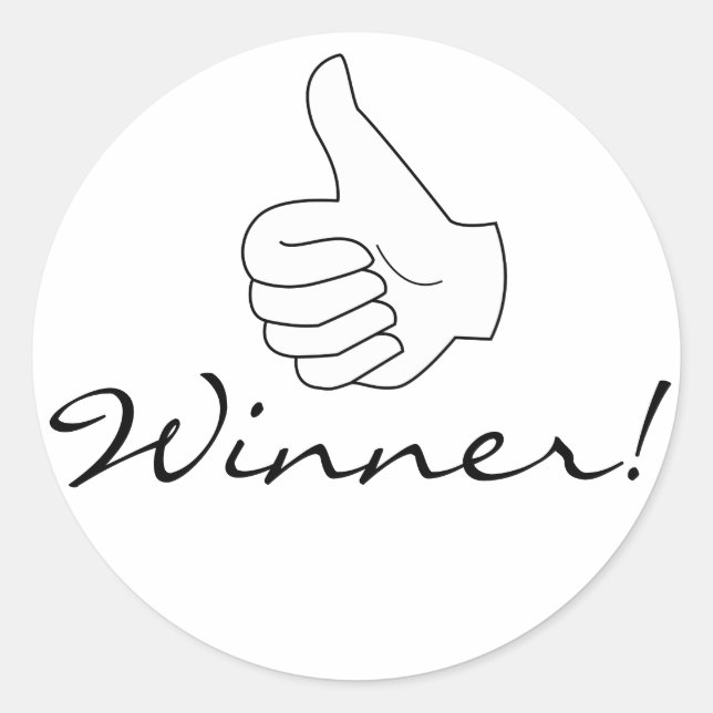 Pegatinas de Thumbs Up Ganadores (Anverso)