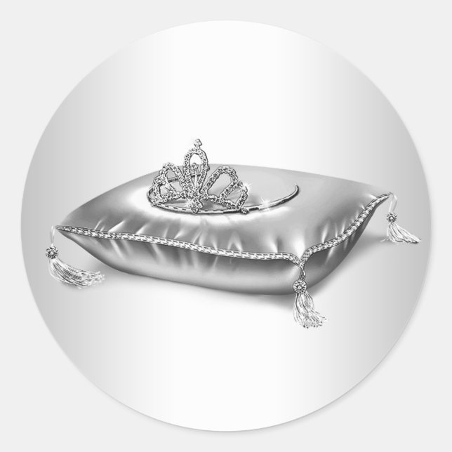 Pegatinas de Tiara de Princesa de Plata (Anverso)